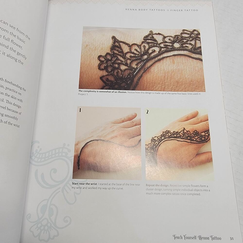 Teach Yourself‎ Henna Tattoo Book Beginner Guide Designs Techniques - Picture 8 of 13